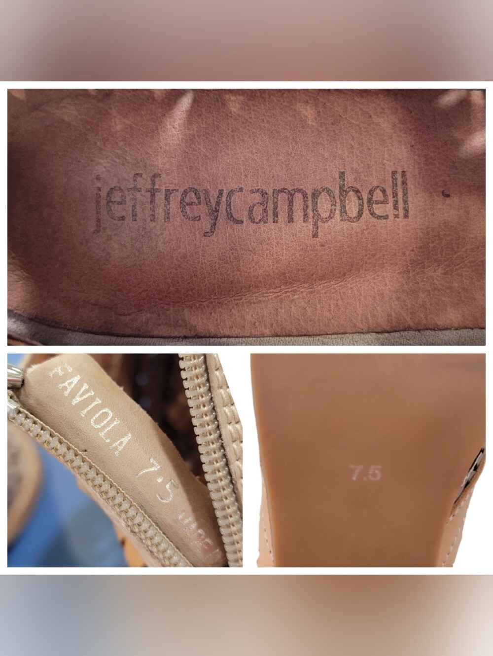 Jeffrey Campbell Free People Faviola Cutout Western Booties Tri-Color Taupe 7.5 - Picture 12 of 17